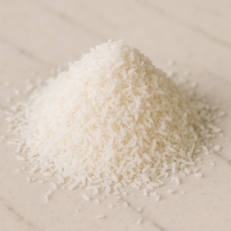 Weiße Kokosraspel in einer Schale