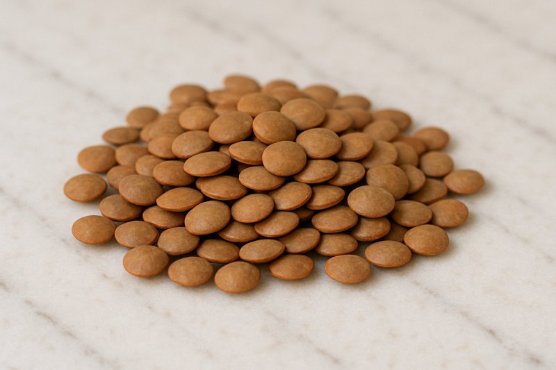 Getrocknete Linsen in einer Schale