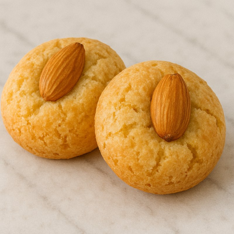 Mehrere Mandelmakronen auf einem Teller