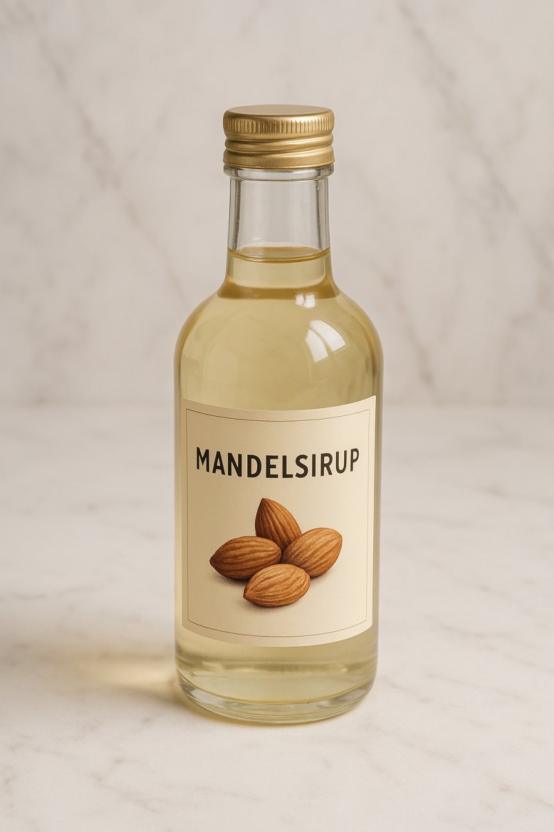 Flasche mit Mandelsirup