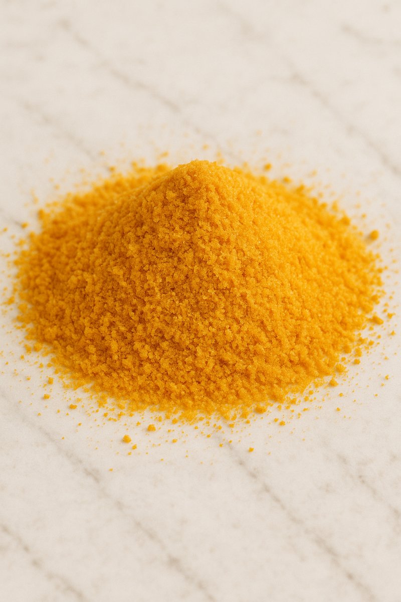 Fläschchen mit Orangeback-Backaroma neben frischen Orangen