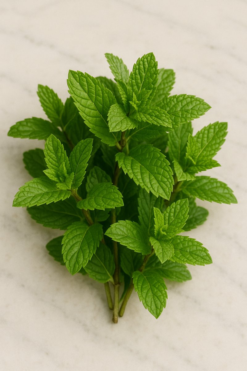 Frische grüne Pfefferminzblätter