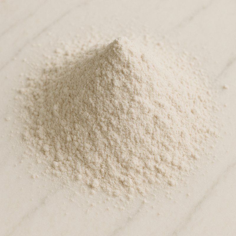 Roggenmehl Type 815 in einer Schüssel mit Holzlöffel