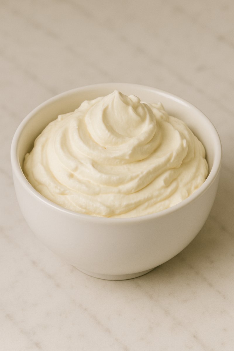 Schüssel mit Mascarpone-Creme