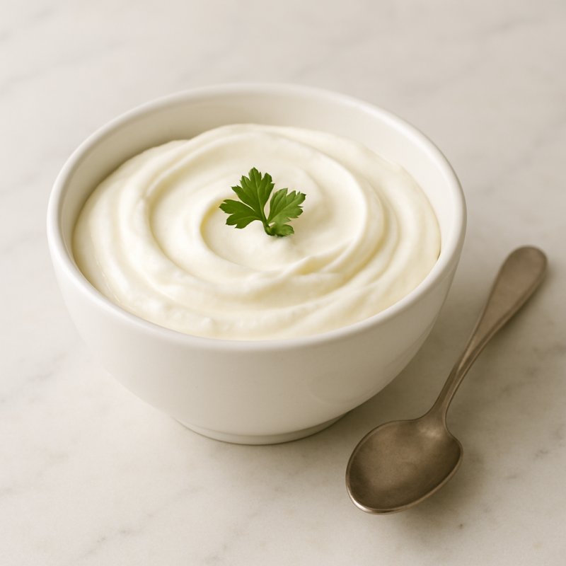 Schüssel mit saurer Sahne