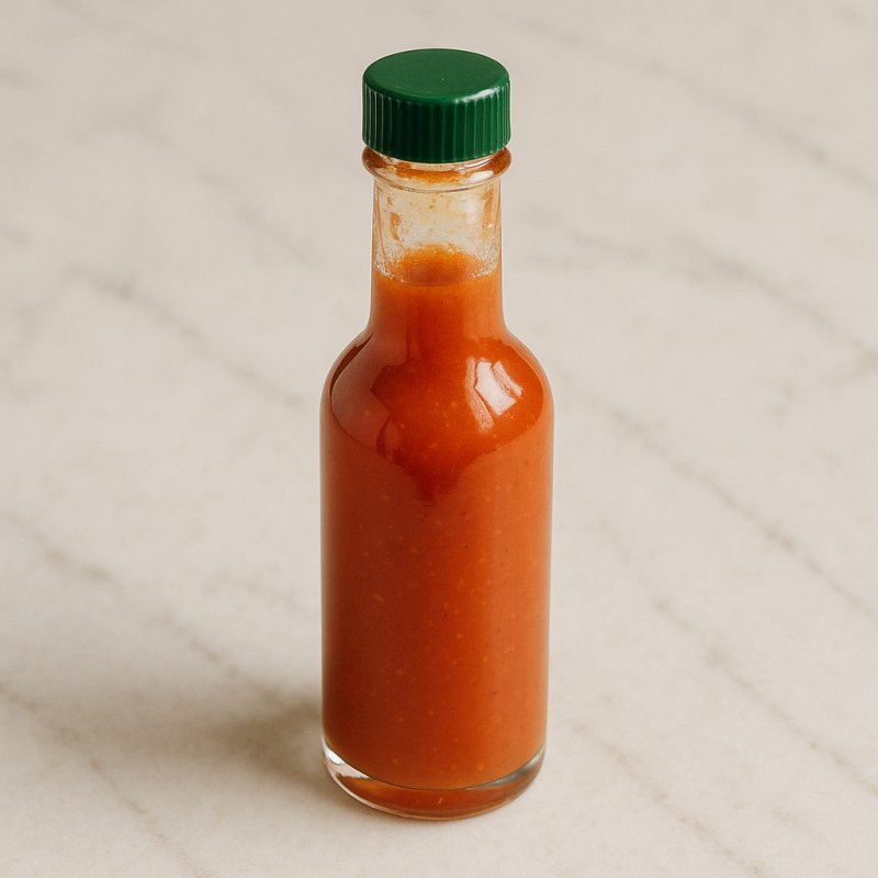 Flasche Tabascosauce mit roter Chilisauce