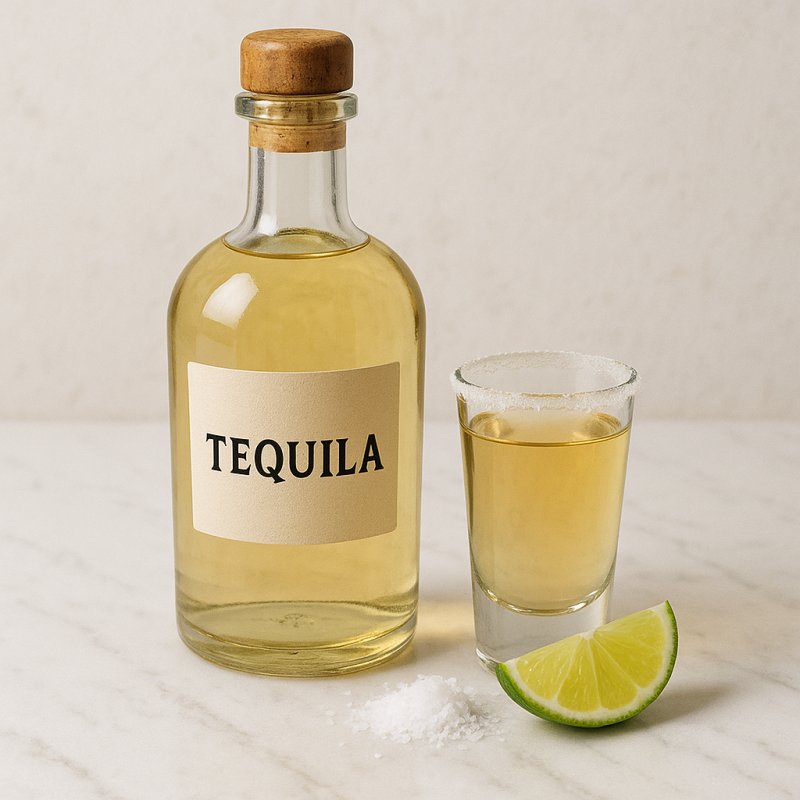 Klares Tequila-Getränk in einem Shotglas