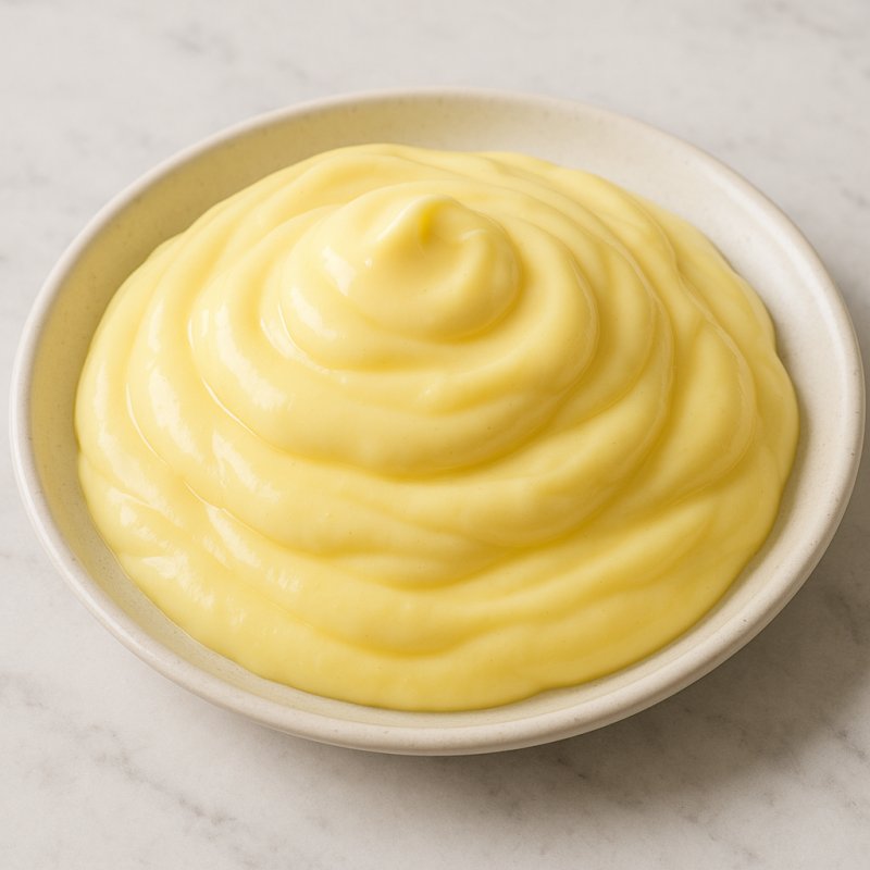 Schüssel mit cremiger Vanillecreme