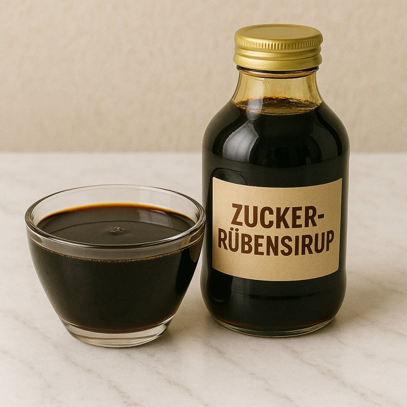 Zuckerrübensirup in einem Glas mit dunklem, zähflüssigem Sirup