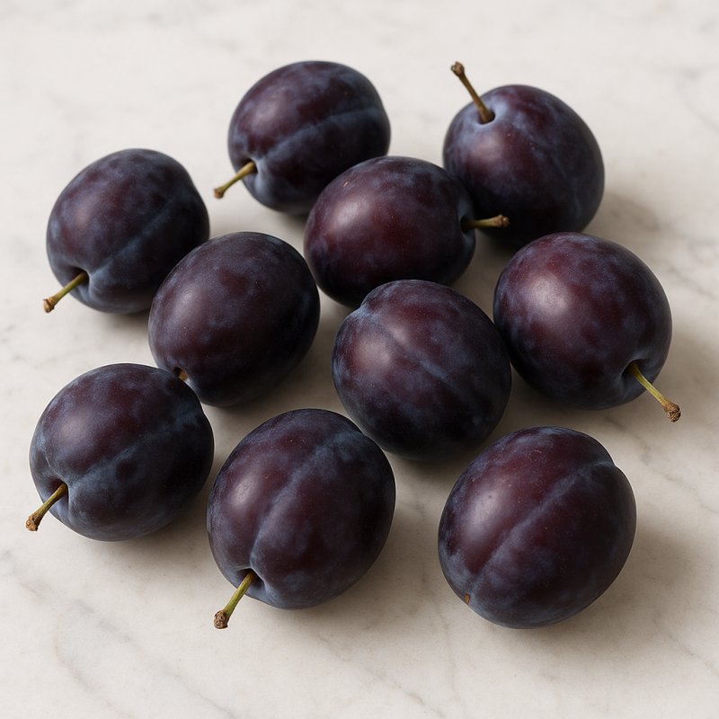 Frische Zwetschgen mit dunkelblauer Schale