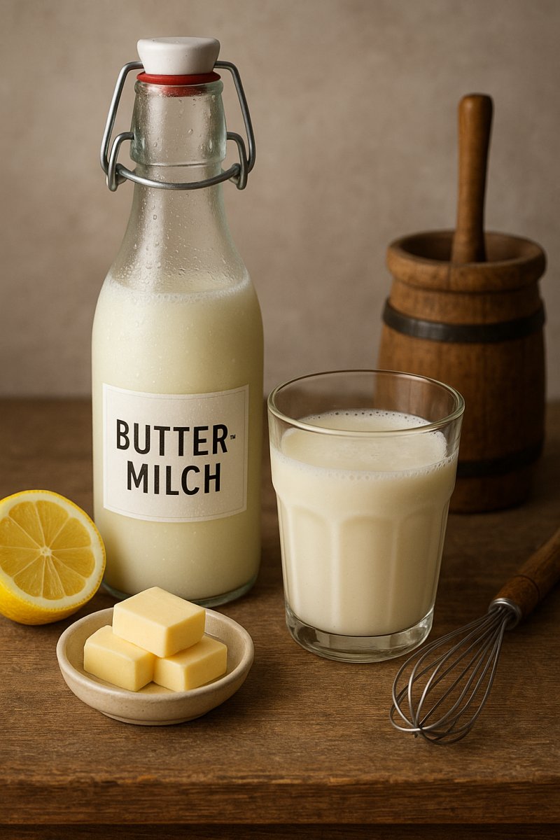 Frische Buttermilch in einem Glas
