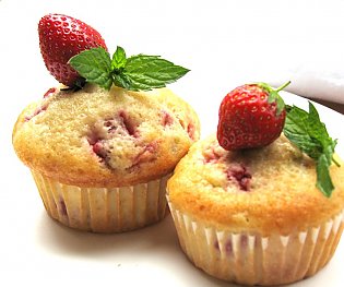 Rhabarber- Erdbeer- Muffin