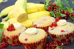 Johannisbeer- Bananen- Muffin