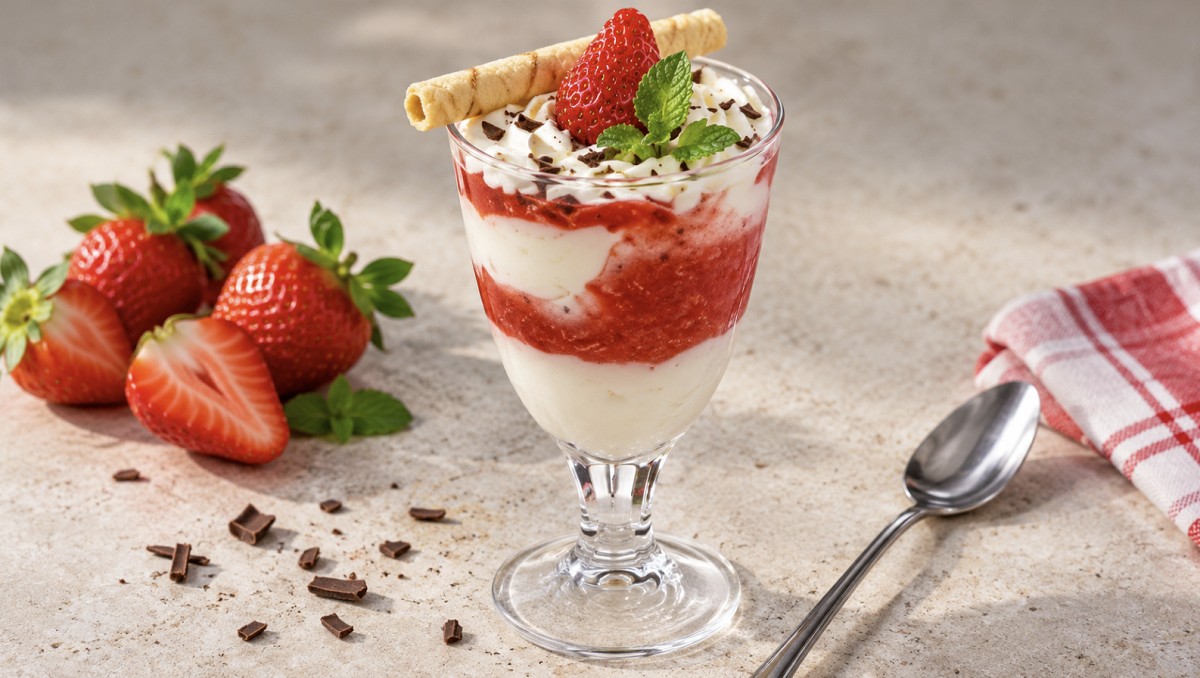 Erdbeeren mit Joghurtcreme